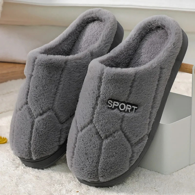 2024 Autumn And Winter Thick Sole Plush Slippers Women Home Warmth Anti-Slip Cotton Slippers Shoes For Women Zapatos