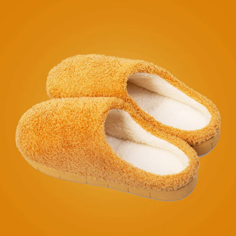 2024 Winter Soft Sole Slippers Men Women Indoor Floor Flat Shoes Autumn Winter Warm Home Cotton Warm Plush Bedroom Slides
