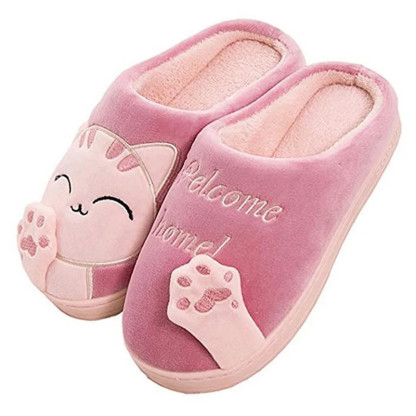 Winter Warm Plush Indoor Slippers Women Fashion Home Slipper Shoes Silent Slides For Bedroom Flat Floor Shoes Couple Slippers
