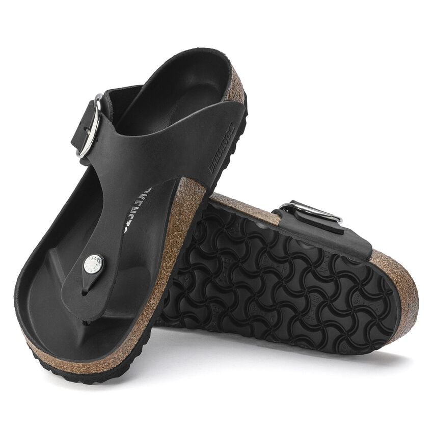 Gizeh Big Buckle Oiled Leather - Black