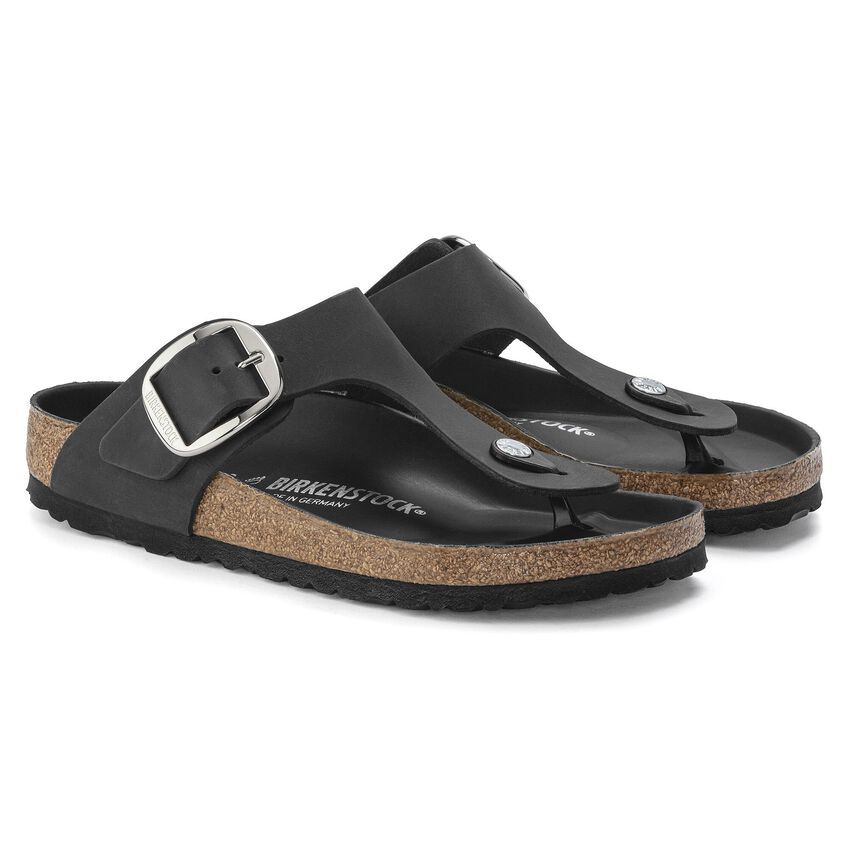 Gizeh Big Buckle Oiled Leather - Black