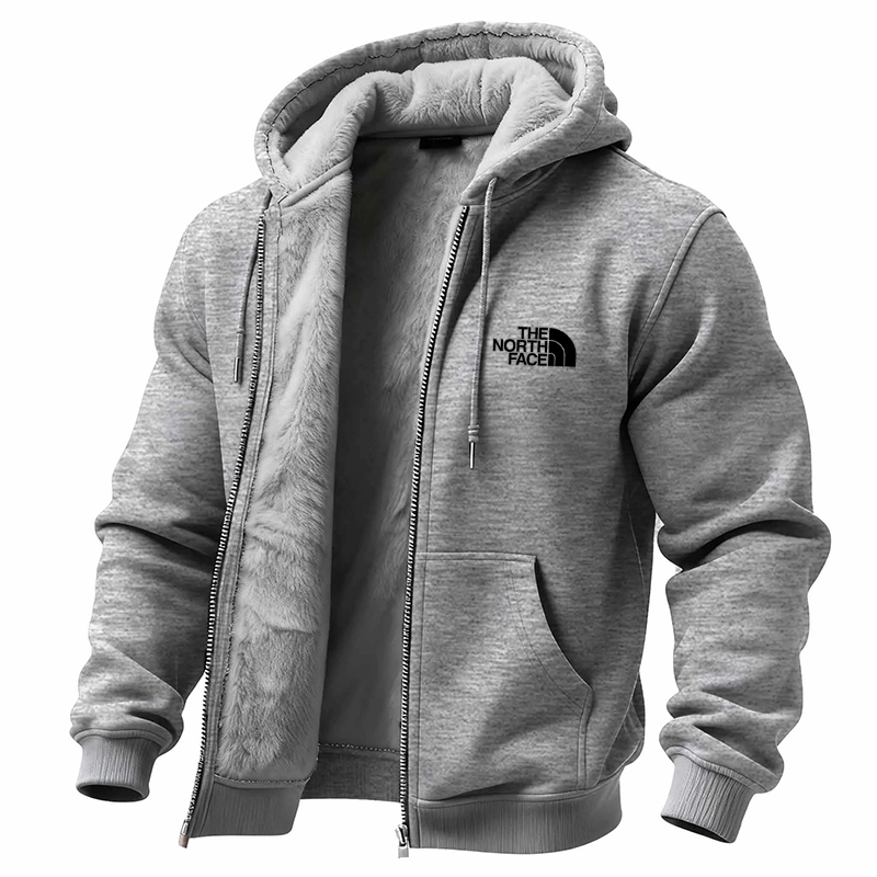 Men's Vintage Fleece Pocket Full Zip Long Sleeve Hoodie Jacket