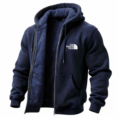 Men's Vintage Fleece Pocket Full Zip Long Sleeve Hoodie Jacket