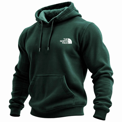 Men's Vintage Western Cowboy Fleece Pocket Long-Sleeved Hoodie