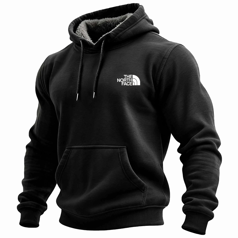 Men's Vintage Western Cowboy Fleece Pocket Long-Sleeved Hoodie