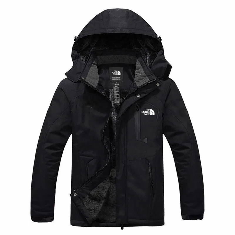 Men's Waterproof Ski Jacket Fleece Winter Coat Windproof Rain Jacket A