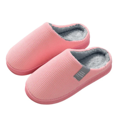 Winter Men'S Shoes Household Cotton Slippers Men Indoor Warm Plush Footwear Non-Slip Platform Slippers Couple Women Home Shoes