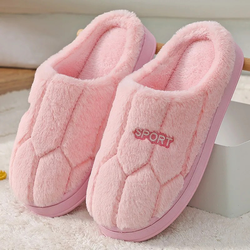 2024 Autumn And Winter Thick Sole Plush Slippers Women Home Warmth Anti-Slip Cotton Slippers Shoes For Women Zapatos