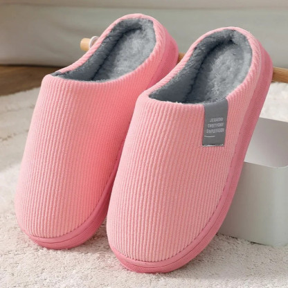 2024 Autumn And Winter Thick Sole Plush Slippers Women Home Warmth Anti-Slip Cotton Slippers Shoes For Women Zapatos