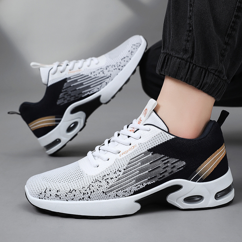 Men's new spring shoes Flywoven air-cushion shoes Men's casual shoes Sports shoes Breathable running shoes