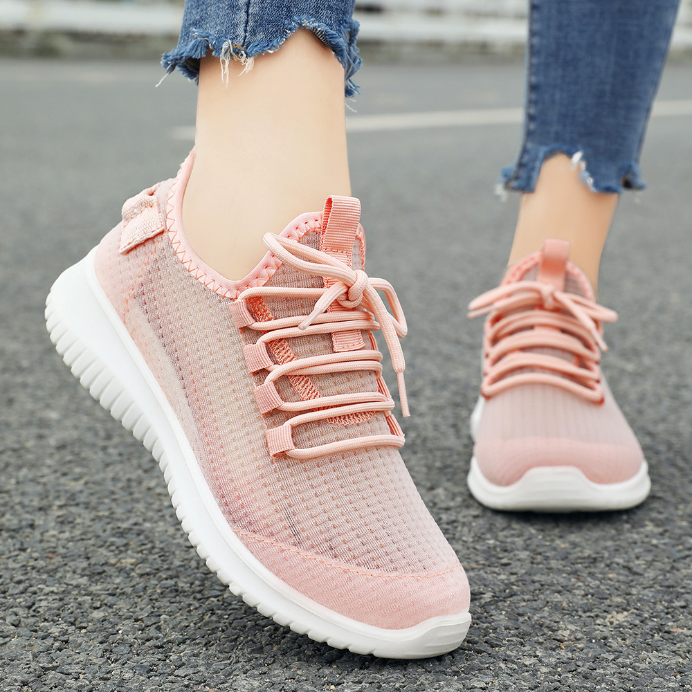 Women's Summer Shoes New Women's Shoes Mesh Shoes Lightweight Mesh Breathable Casual Shoes Running Shoes Solid Color Sports Shoes