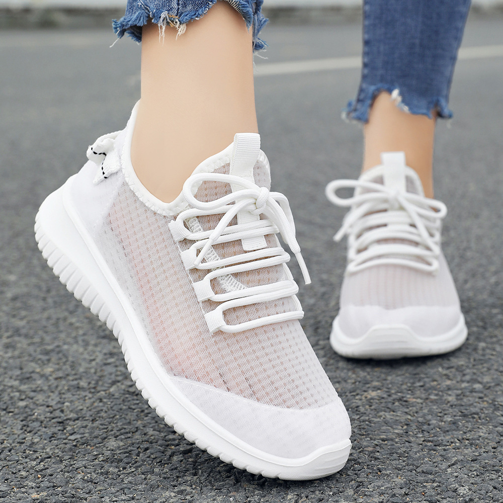 Women's Summer Shoes New Women's Shoes Mesh Shoes Lightweight Mesh Breathable Casual Shoes Running Shoes Solid Color Sports Shoes