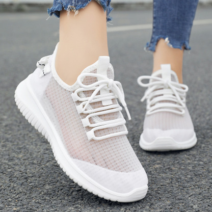 Women's Summer Shoes New Women's Shoes Mesh Shoes Lightweight Mesh Breathable Casual Shoes Running Shoes Solid Color Sports Shoes