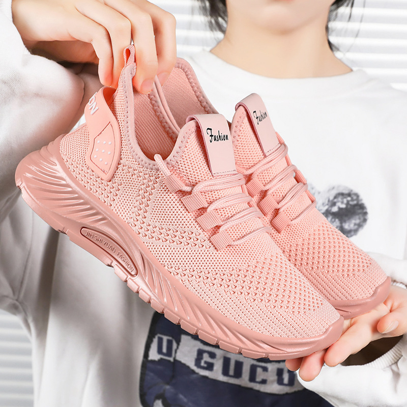 Women's 2024 Spring New Shoes Lightweight Running Shoes Solid Color Sports Shoes Casual Shoes Versatile Women's Shoes for All Seasons