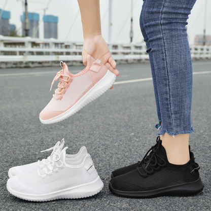Women's Summer Shoes New Women's Shoes Mesh Shoes Lightweight Mesh Breathable Casual Shoes Running Shoes Solid Color Sports Shoes