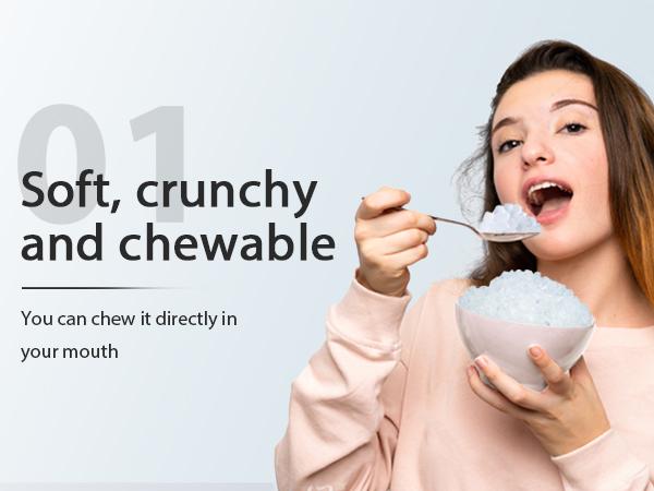 Product Introduction of Nugget Ice Maker,44 Lbs/24H,Countertop Ice Maker with Soft Chewable Ice,OneClick Operation,Make ice in 15mins,Auto-Cleaning, Self Dispensing ice Pellet ,Ice Full Indicator,Selfcleaning,For Home/Kitchen/Office/Party/Bar,Utensils, Blackï¼ŒAntarctic Star. 4