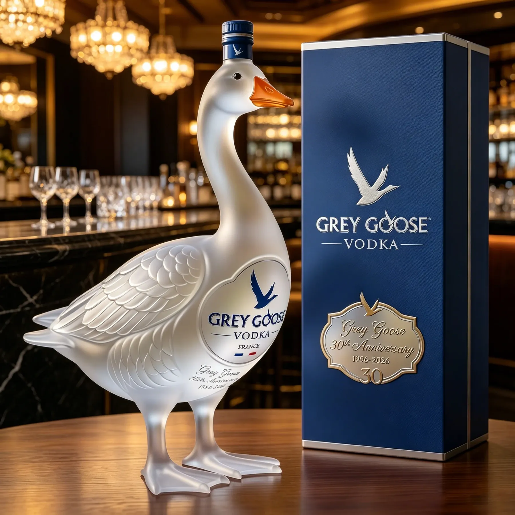 Grey Goose 30th Anniversary 3D Sculpted Vodka Bottle 
