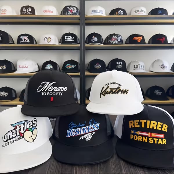 🤠Mystery Hat Box- Five Randomly Picked Flat Brim Trucker Hats (🎁💥$171 Value!) 