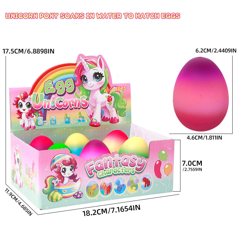 🔥Easter Hot Sellers-🦄6 Pack Hatching Growing Unicorn Eggs Rainbow Colorful Eggs🥚 