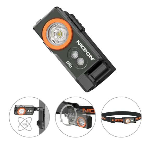 NICRON D10 EDC Flashlight Rechargeable