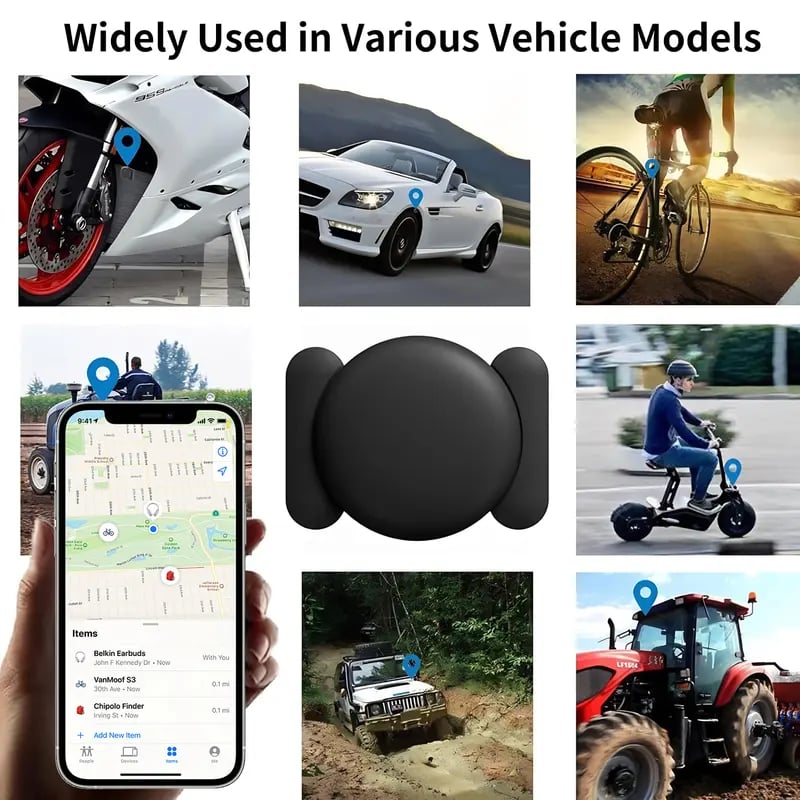 Product Introduction of 【Free.ship】GPS Tracker for Car, Portable Mini Tracker Device with Weatherproof Magnetic Case-Hidden GPS Trackers,Anti-lost Device, Global Coverage Location Tracker,Works with Apple Find My ( IOS Only), For Apple iPhone & Android 5