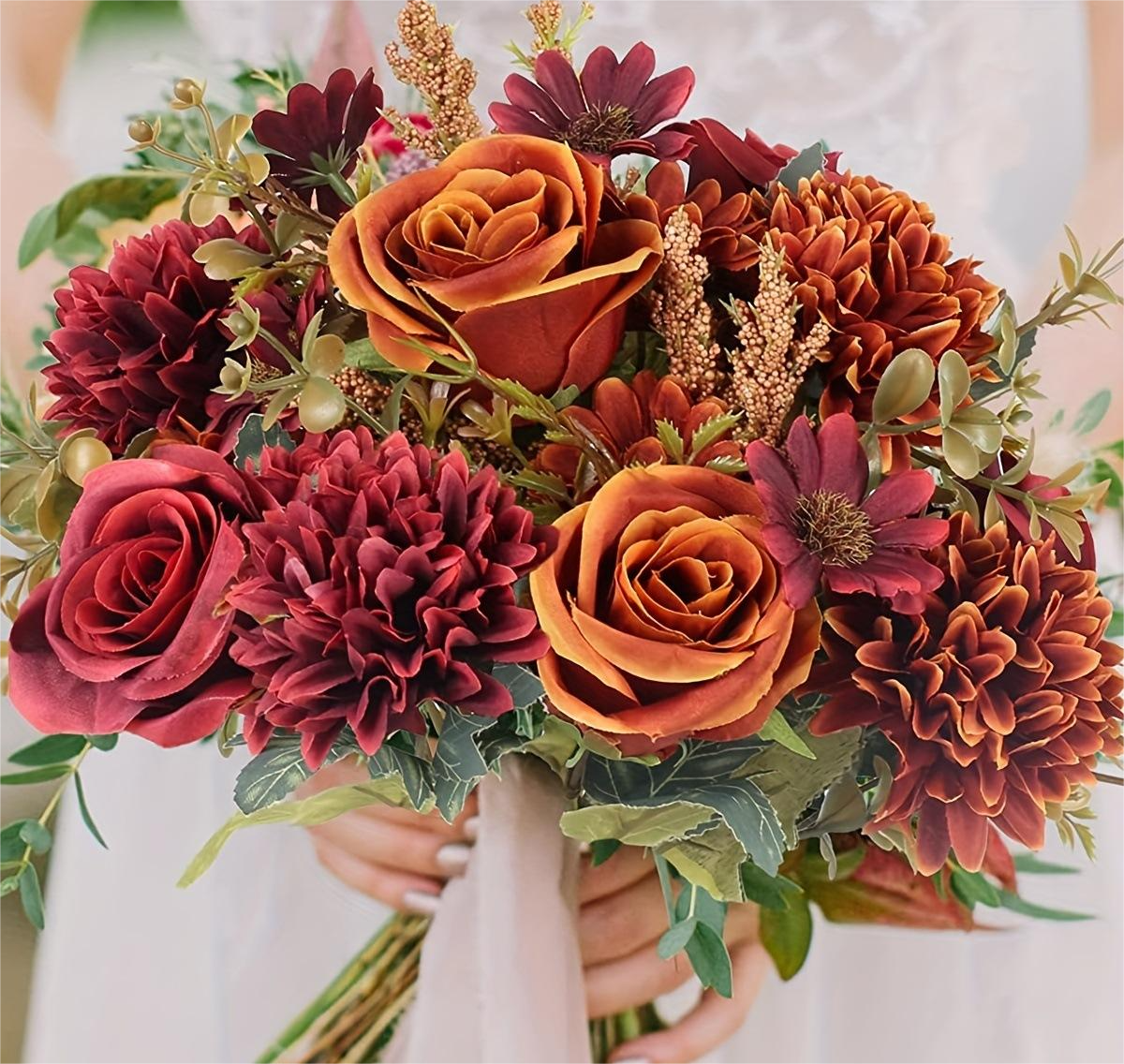 Lifelike Vintage Artificial Flower Bouquet – Charming & Long-Lasting