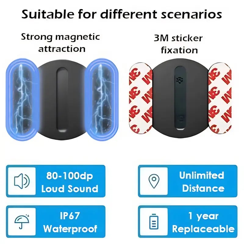 Product Introduction of 【Free.ship】GPS Tracker for Car, Portable Mini Tracker Device with Weatherproof Magnetic Case-Hidden GPS Trackers,Anti-lost Device, Global Coverage Location Tracker,Works with Apple Find My ( IOS Only), For Apple iPhone & Android 13