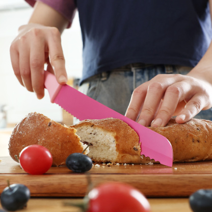 hecef 15PCS Sharp Kitchen Knife Set with Built-in Sharpening Wooden Block Dishwasher Safe