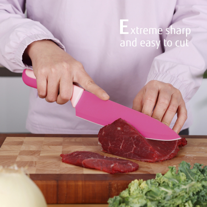 hecef 15PCS Sharp Kitchen Knife Set with Built-in Sharpening Wooden Block Dishwasher Safe