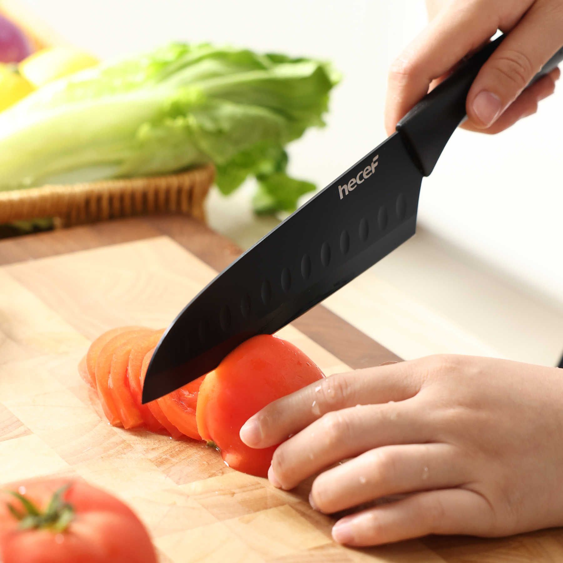 Hecef 6-Piece Stainless Steel Chef Cooking Knife Set with Blade Sheaths, Dishwasher Safe