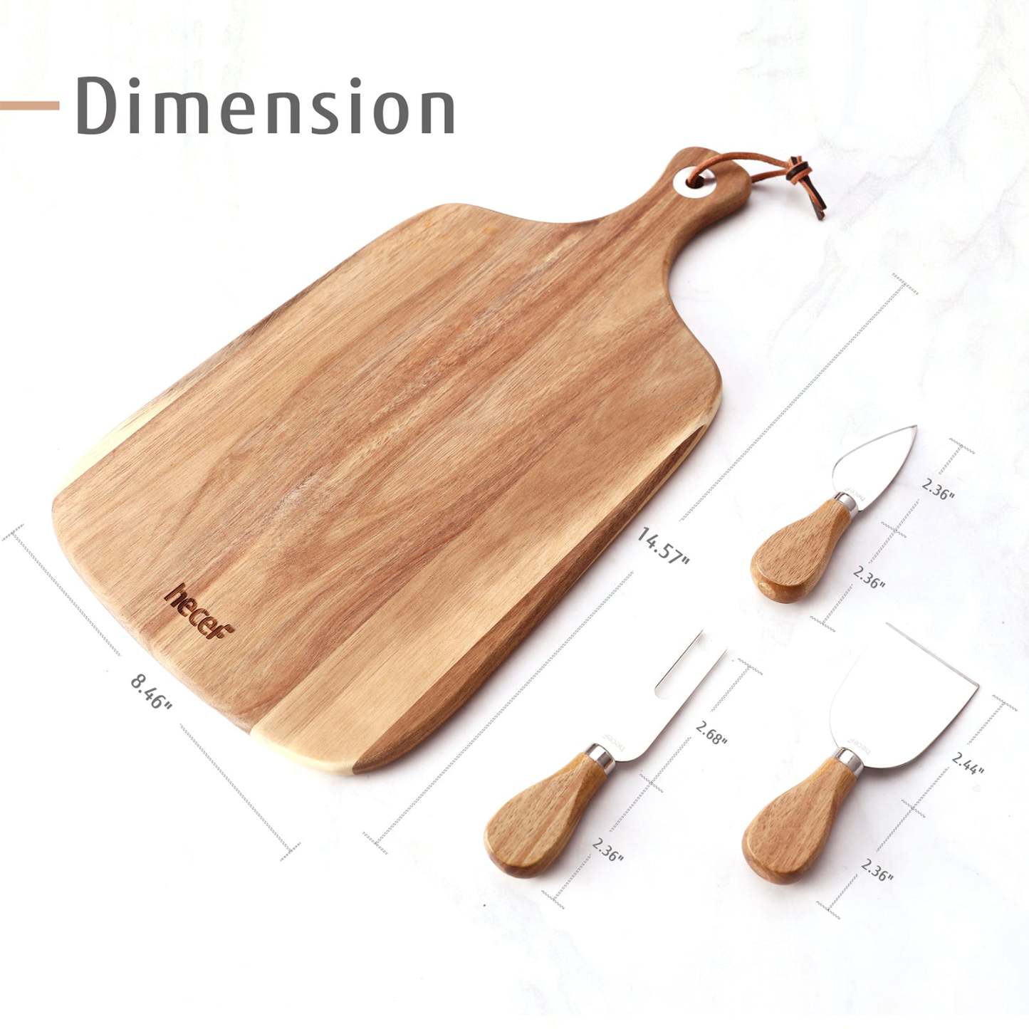 {Hecef Kitchenware}{knife}{cheese board}
