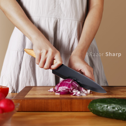 Hecef 6PCS Kitchen Knife Set Ultra Sharp Stainless Steel Chef's Knife with Knife Case