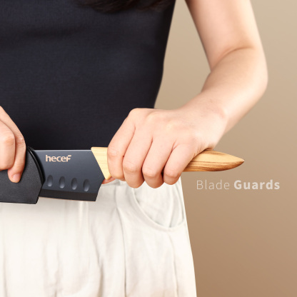 Hecef 6PCS Kitchen Knife Set Ultra Sharp Stainless Steel Chef's Knife with Knife Case