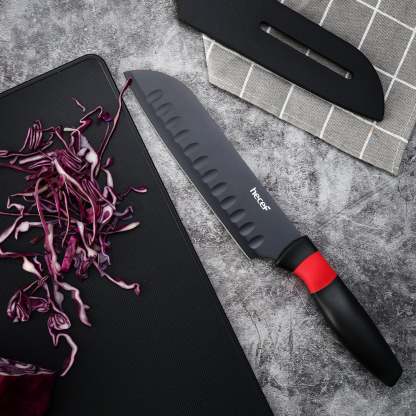 Hecef Kitchen Red Dot Knife Set 8pcs with Cutting Boards & Sheaths - Hecef Kitchen