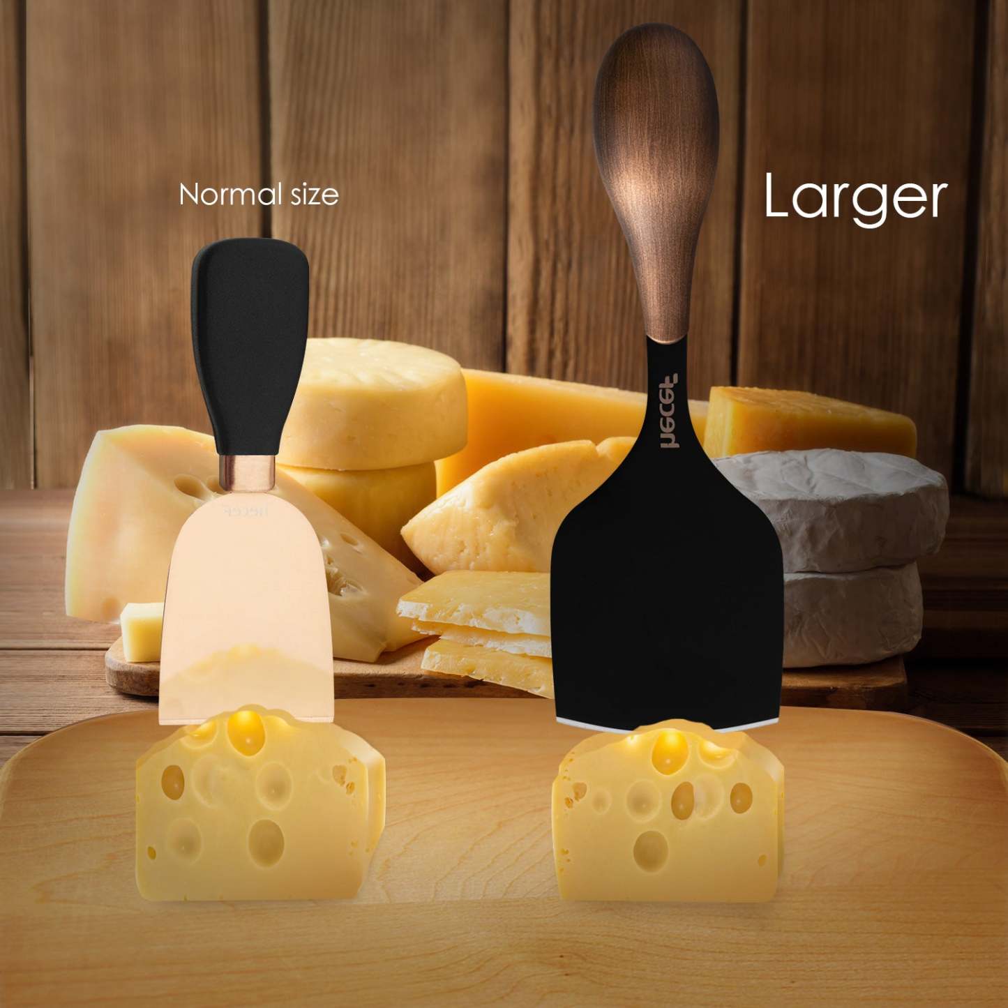 Hecef Kitchen Retro Black Bronze Cheese Knife Set of 3 with Gift Box - Hecef Kitchen