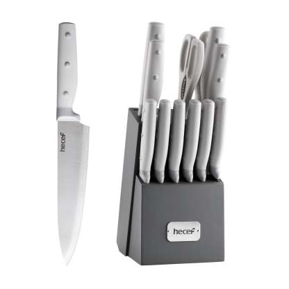 Hecef Kitchen Knife Block Cutlery Set of 14 with Honing Rod & Scissor - Hecef Kitchen