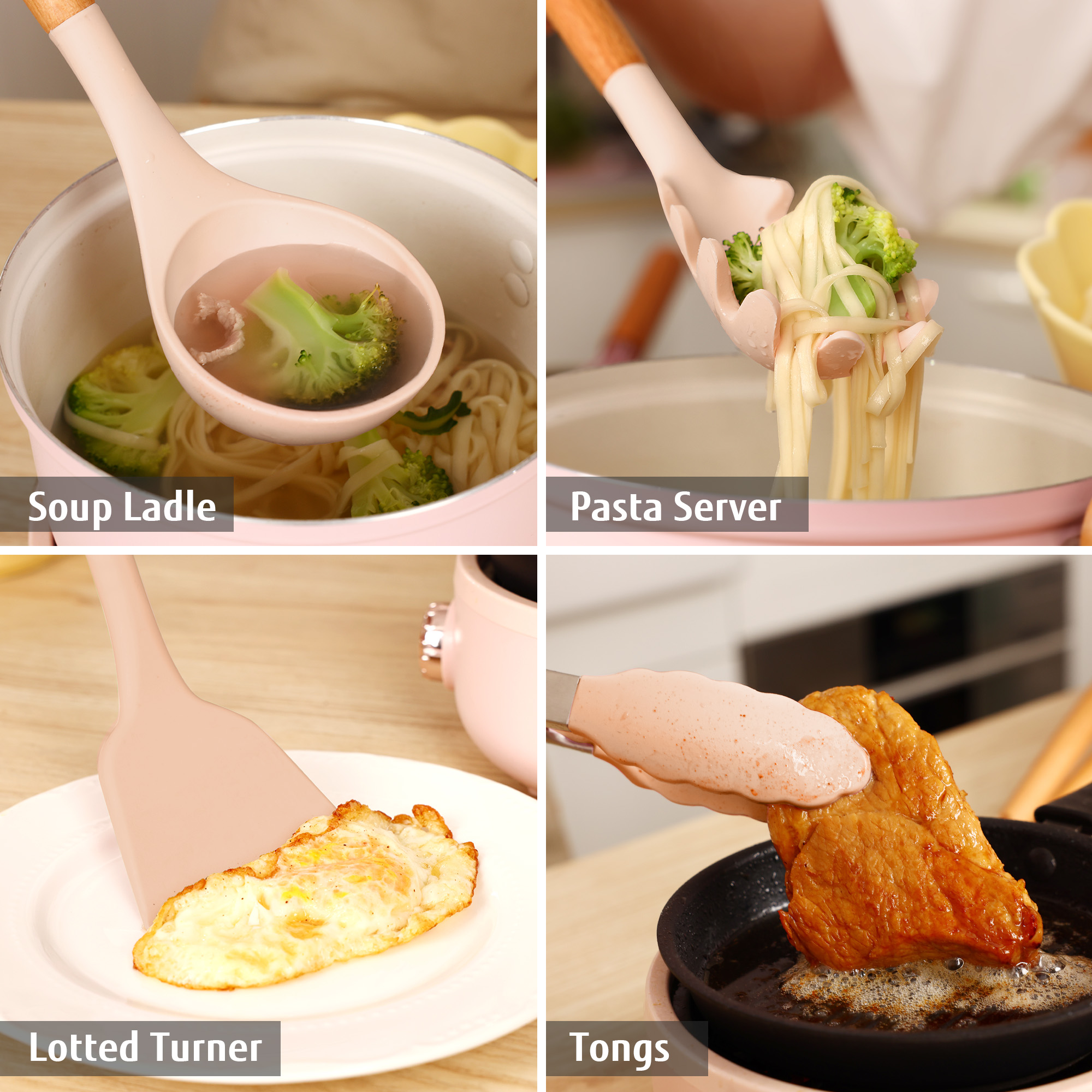 Hecef 32 Piece Kitchen Utensils Set, Food Grade Silicone Cooking Gadgets Tools with Holder