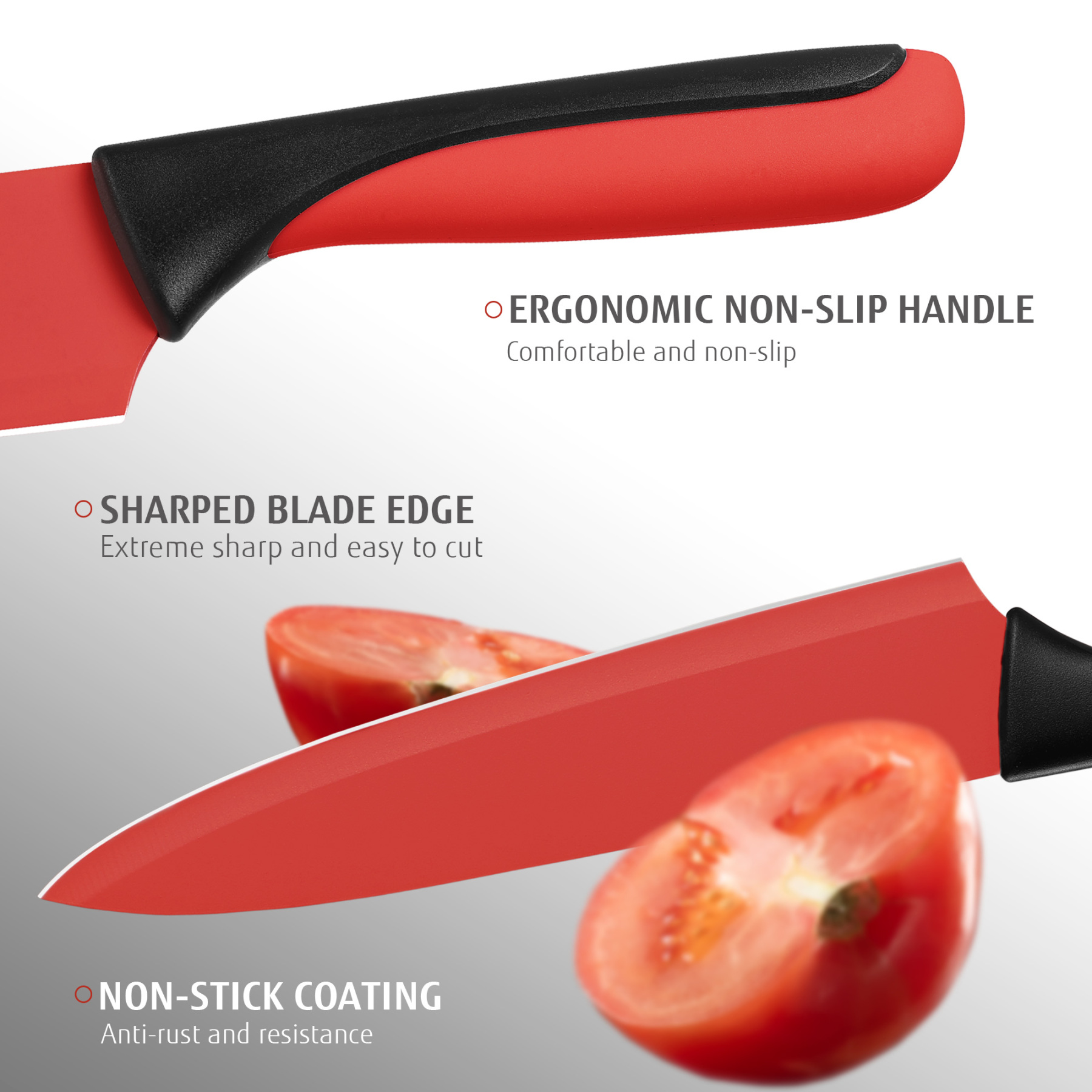 hecef 13 Pieces Kitchen Knife Set with Built-in Sharpening Wooden Block, High Carbon Stainless Steel Knife Block Set with Steak Knives, Kitchen Scissors