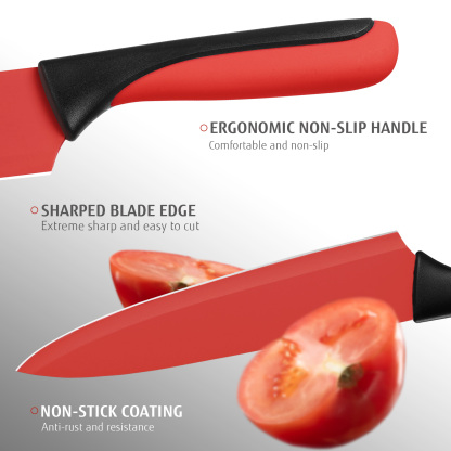 hecef 13 Pieces Kitchen Knife Set with Built-in Sharpening Wooden Block, High Carbon Stainless Steel Knife Block Set with Steak Knives, Kitchen Scissors