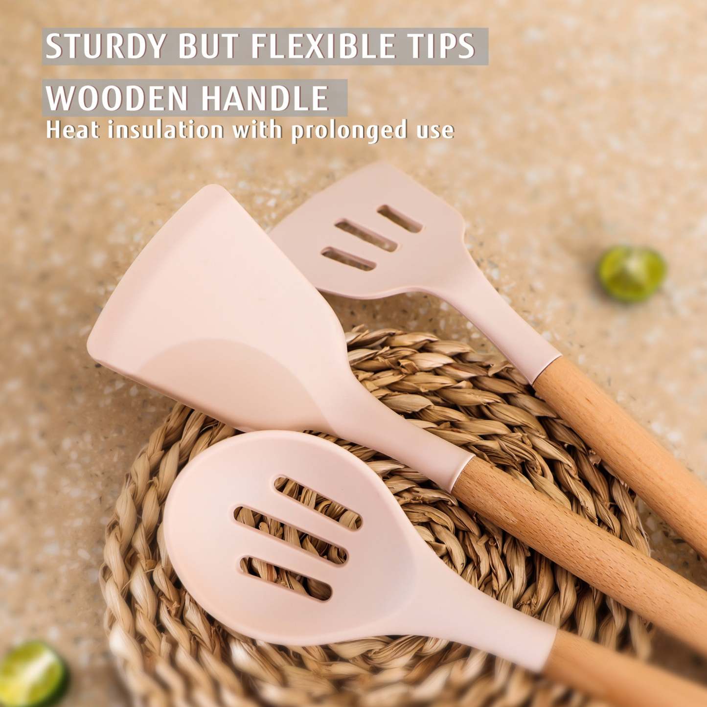 Hecef 32 PCS Kitchen Utensils Set, Silicone Cooking Utensils Set with Stainless Steel Holder, 446°F Heat Resistant Food Grade Kitchen Gadgets Tools Set Wooden Handle for Nonstick Cookware - Hecef Kitchen