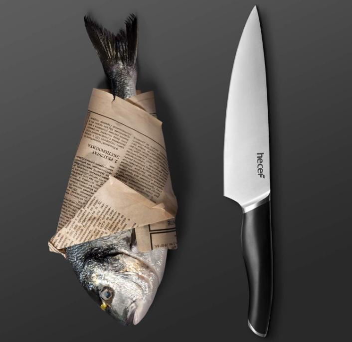 hecef 3-piece kitchen knife set with full tang and double-blade construction sharp chef's knives professional knives 