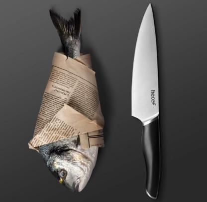 hecef 3-piece kitchen knife set with full tang and double-blade construction sharp chef's knives professional knives 