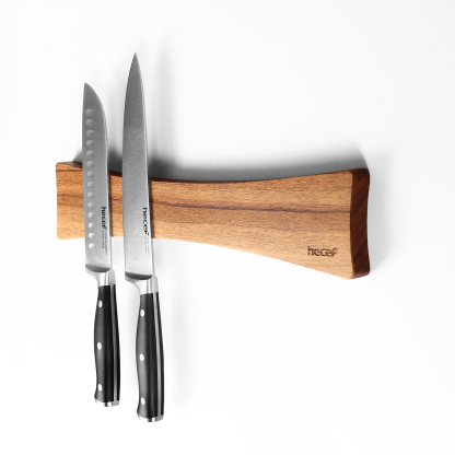 Hecef 15.7 In Chinaberry Wood Magnetic Knife Strip with Powerful Magnets for Wall, Kitchen Knife Organizer Rack