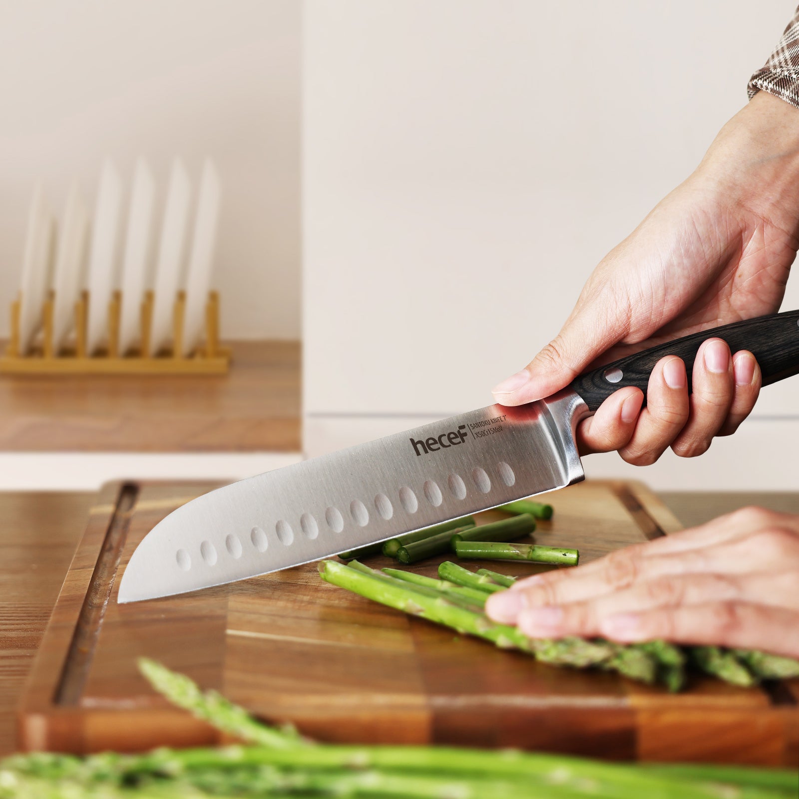 Hecef 3-Piece Professional Kitchen Knife Set, German Steel Extra Sharp Chef Knife Set