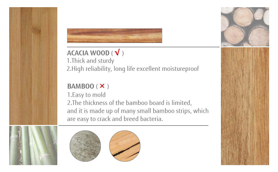 Hecef Kitchen Acacia Wooden Magnetic Knife Holder 6/12 Inch - Hecef Kitchen
