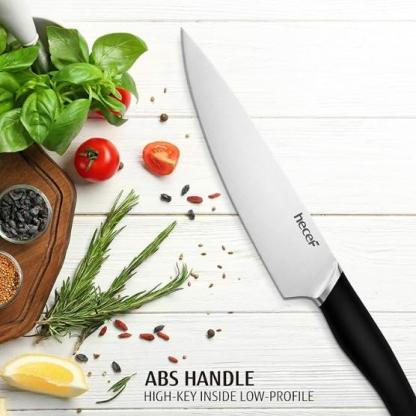hecef 3-piece kitchen knife set with full tang and double-blade construction sharp chef's knives professional knives 
