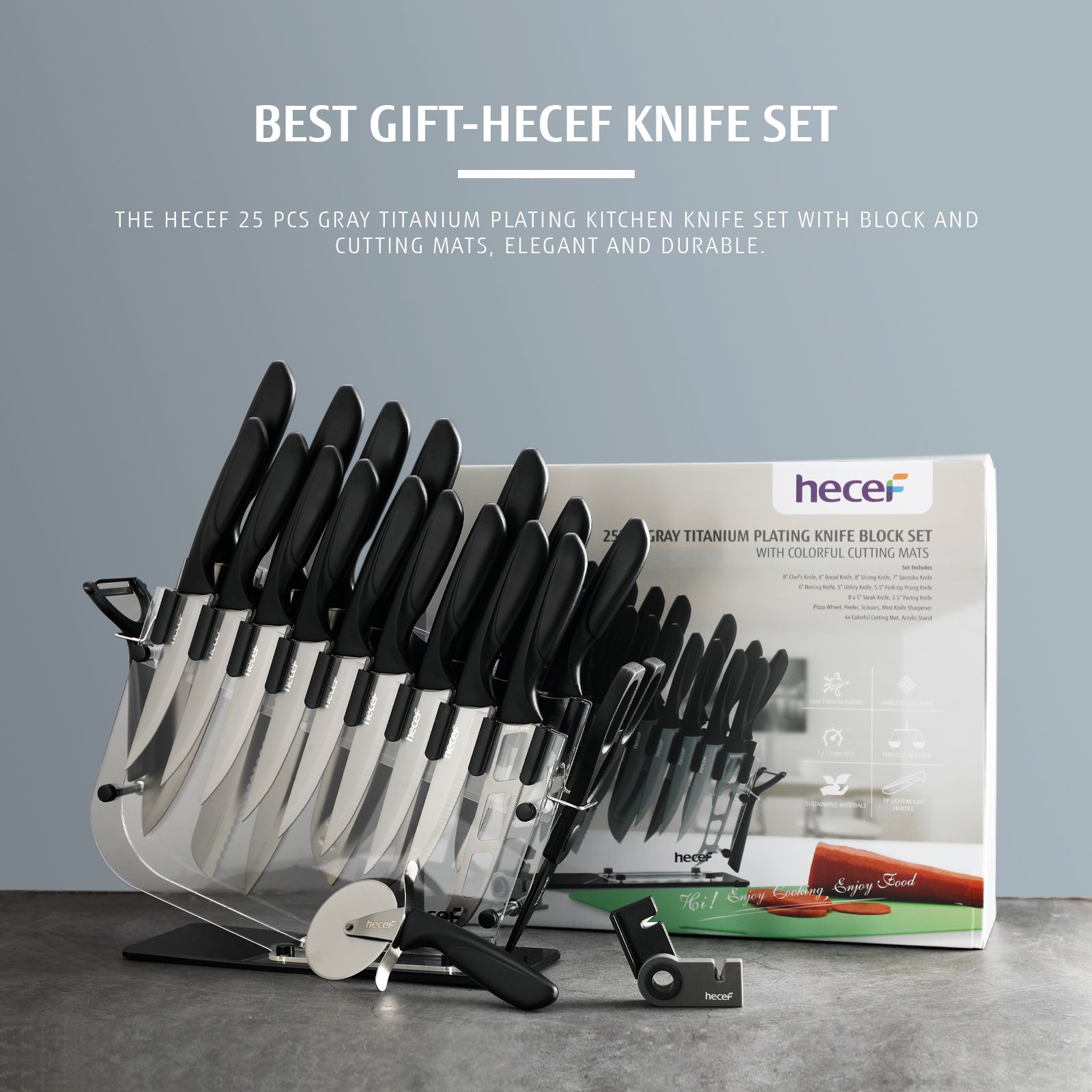 {Hecef Kitchenware}{knife}{cheese board}