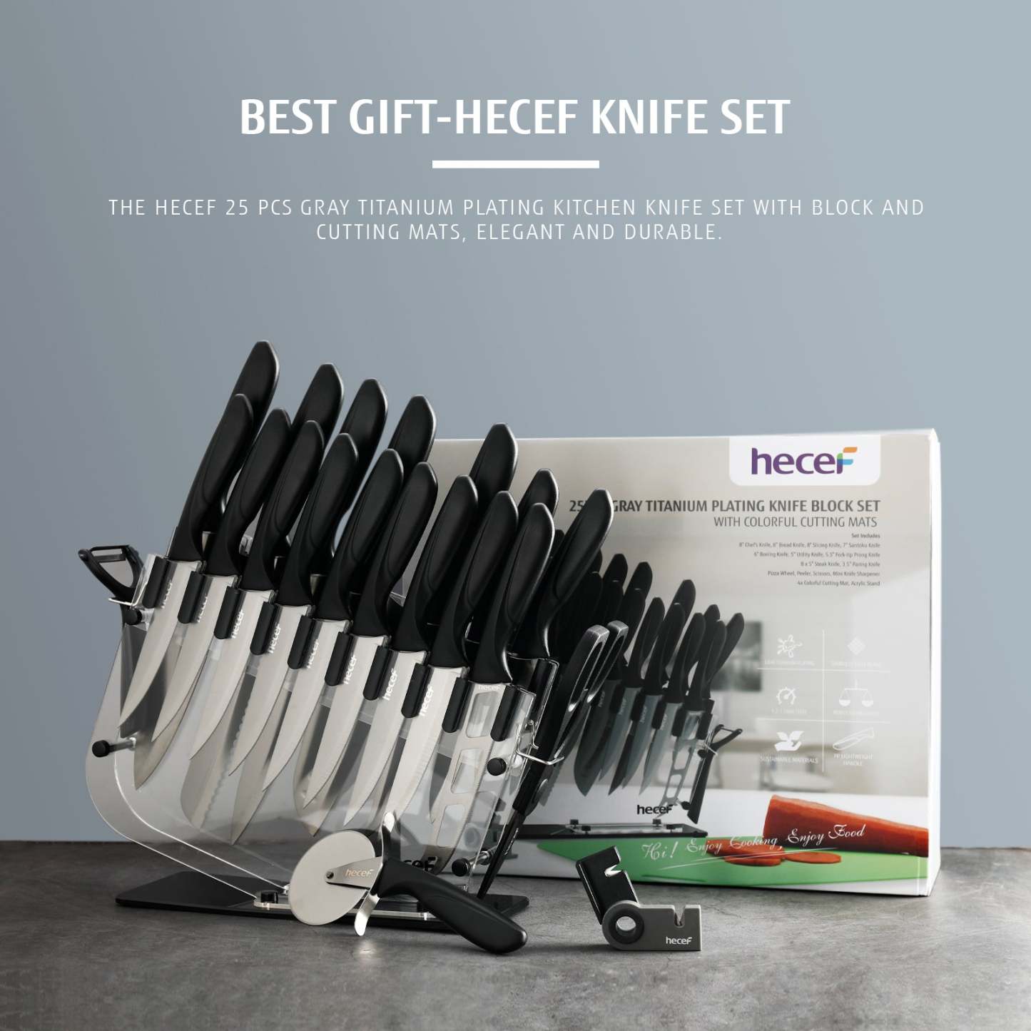 {Hecef Kitchenware}{knife}{cheese board}