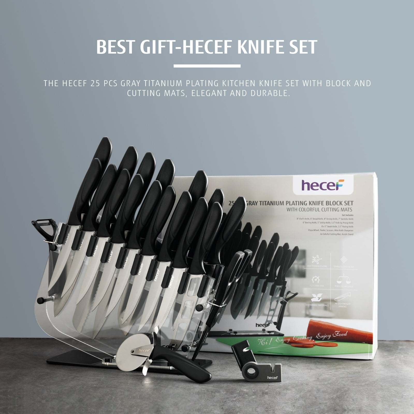 {Hecef Kitchenware}{knife}{cheese board}