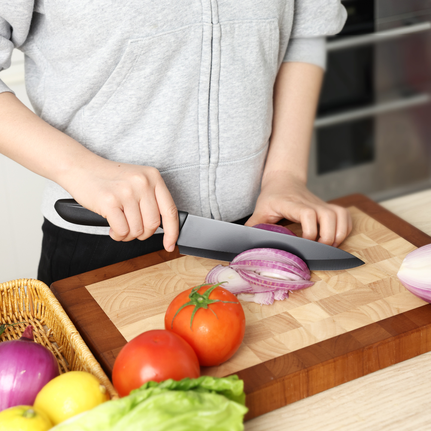 Hecef 6-Piece Stainless Steel Chef Cooking Knife Set with Blade Sheaths, Dishwasher Safe